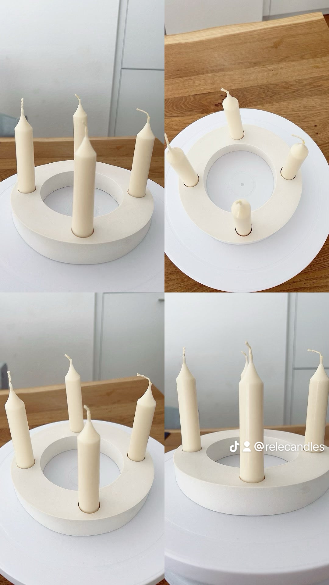 Adventkerzen mit dem Zahlen 1-4