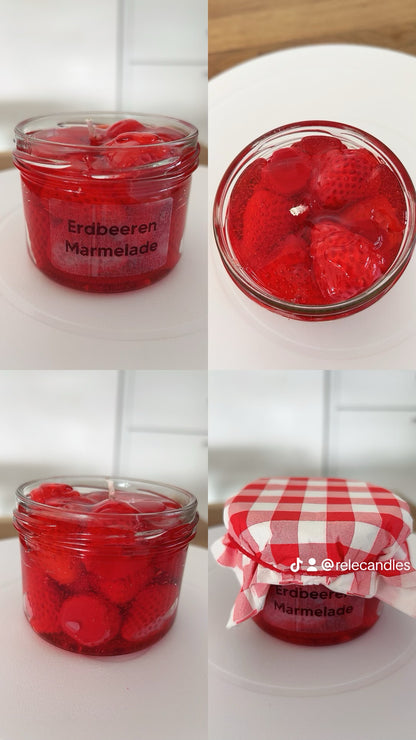 Erdbeeren-Marmelade Kerze🍓
