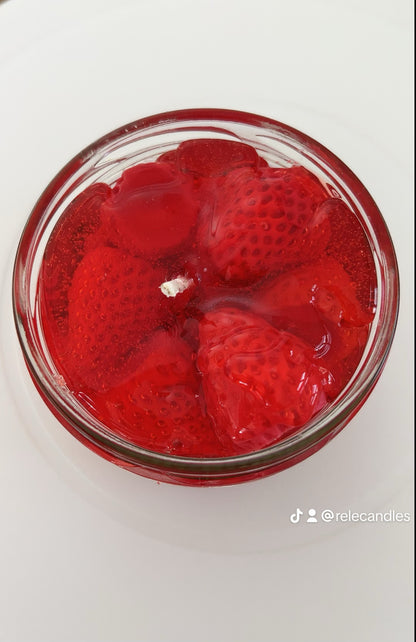 Erdbeeren-Marmelade Kerze🍓
