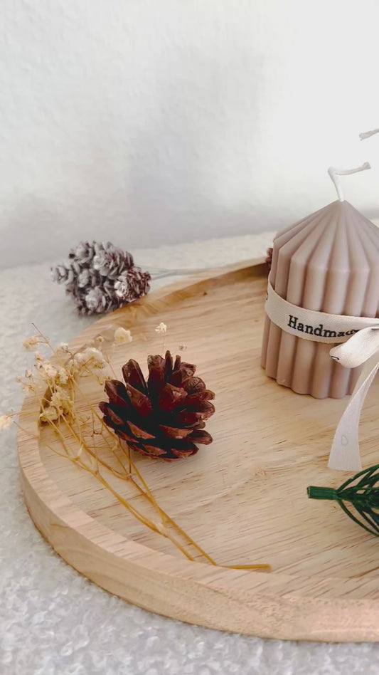 Stumpenkerze Rillenkerze Deko Kerze geometrische Kerze moderne Kerze Geschenk Kerze Wohnaccessoire Candle Design Handmade